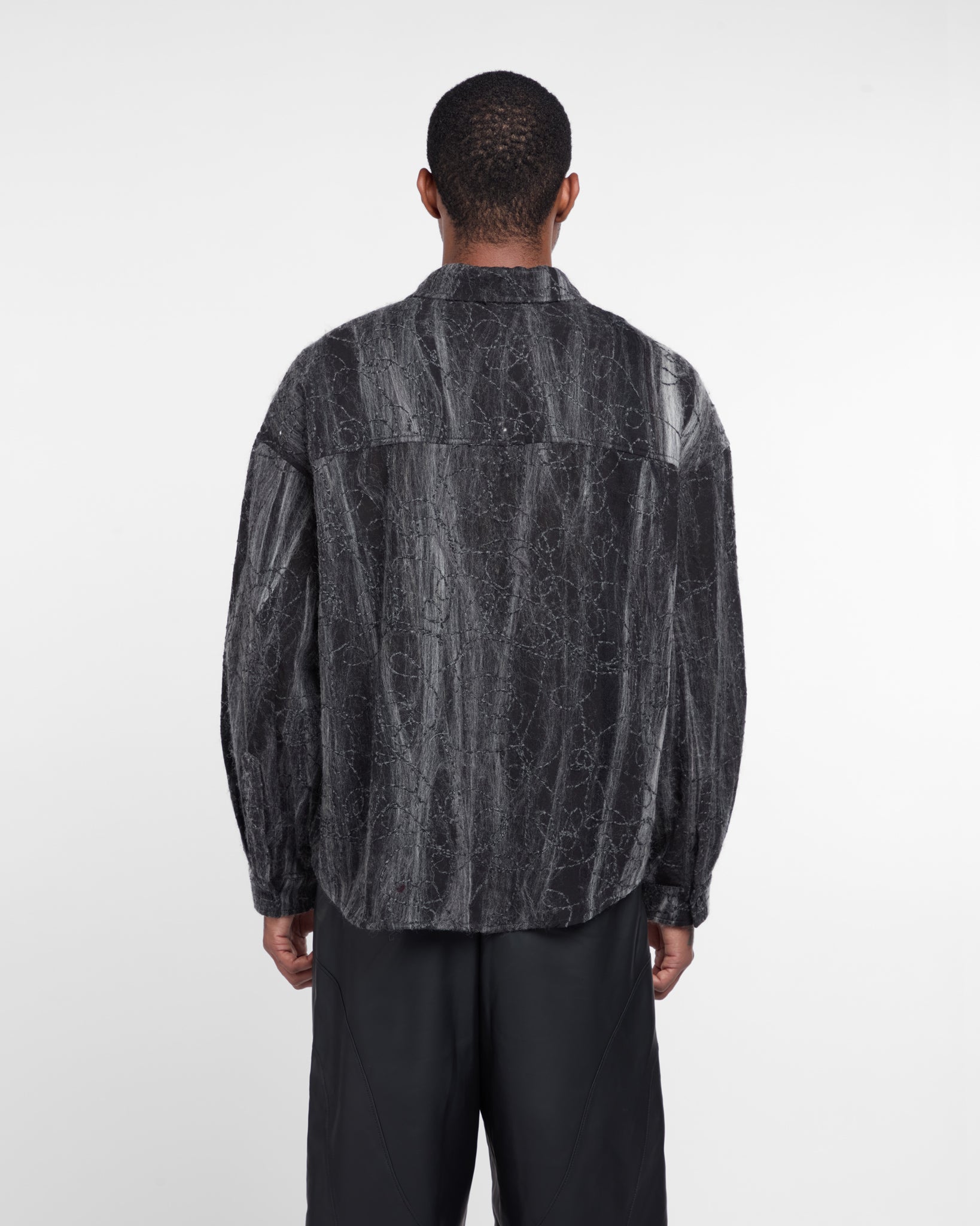 Marbled Cloth Long Sleeve Shirt (Grey / Multi)