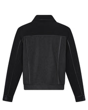 Cloth Leather Stripes Jacket (Black)