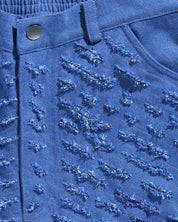 Cut Through Denim Shorts