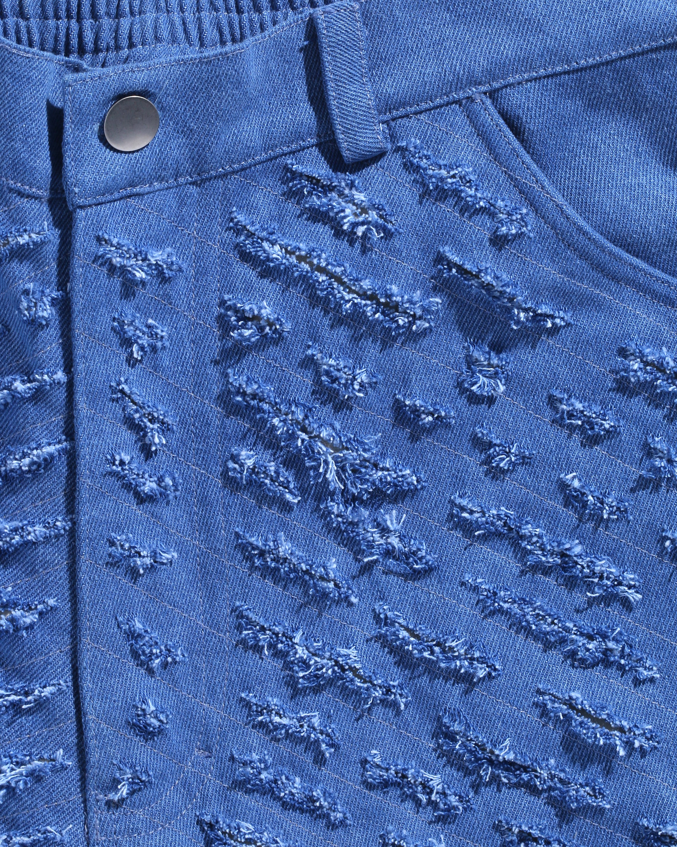Cut Through Denim Shorts
