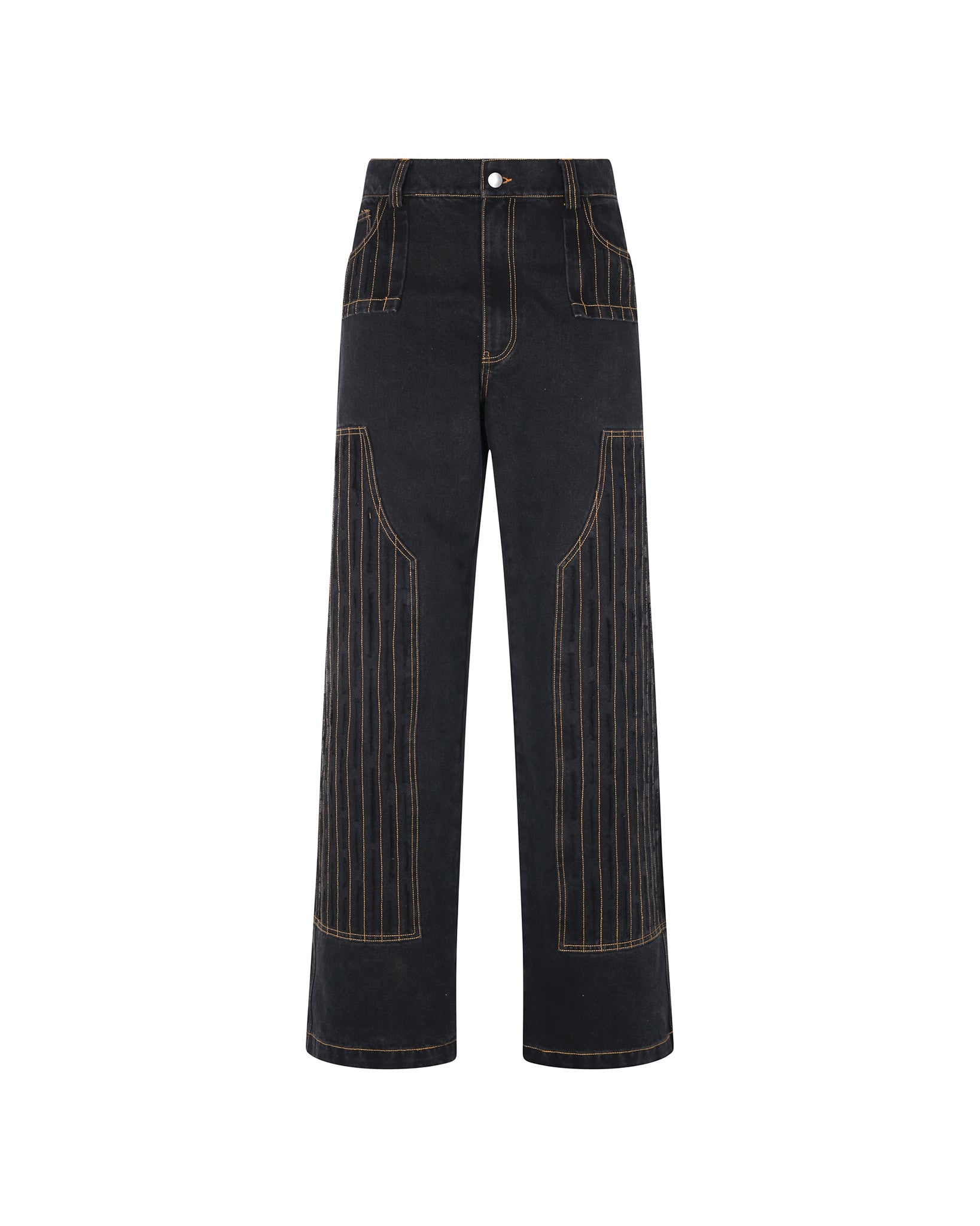 Distressed Patch Carpenter Pants