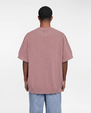 Textured Knitted Tee Shirt (Dusty Pink)