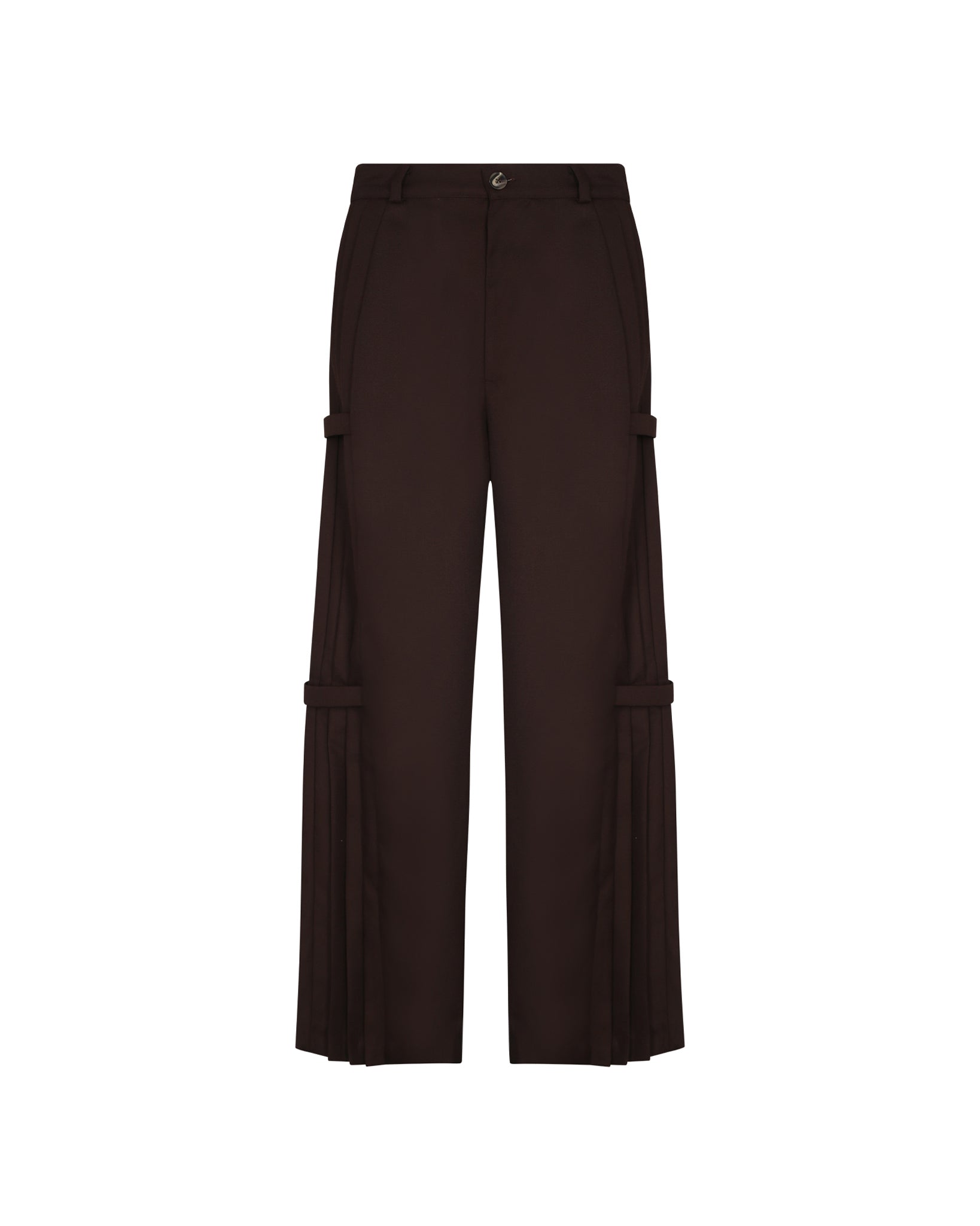 Side-Paneled Trousers (Brown)