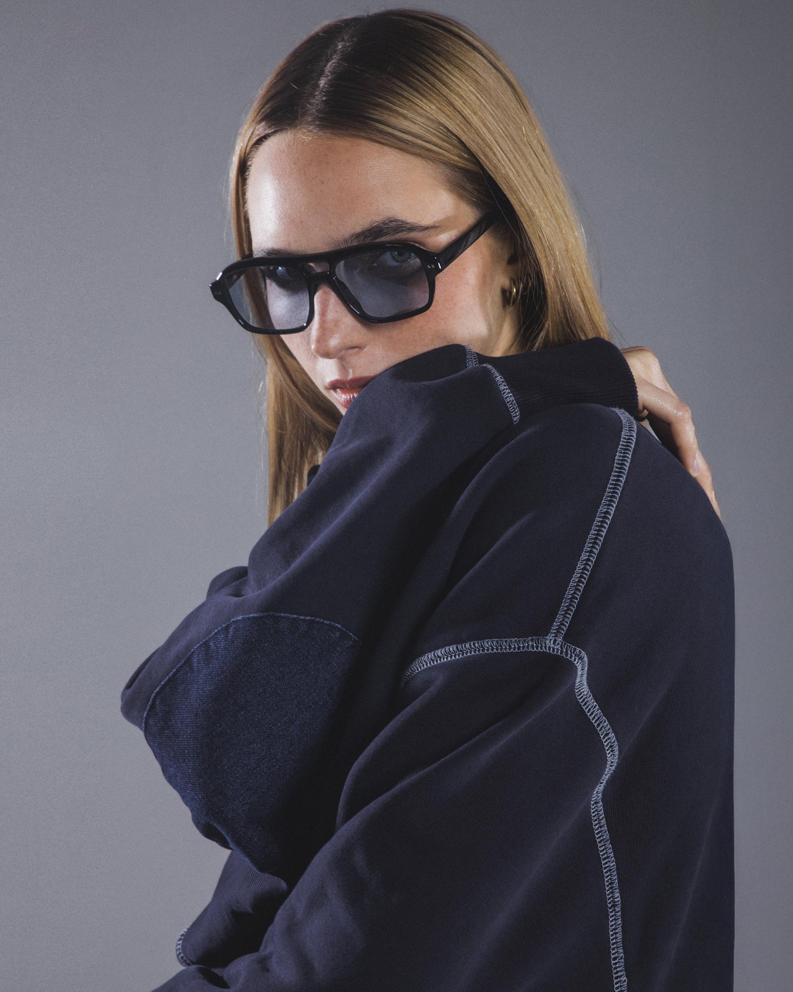 Denim Elbow Sweatshirt (Blue)