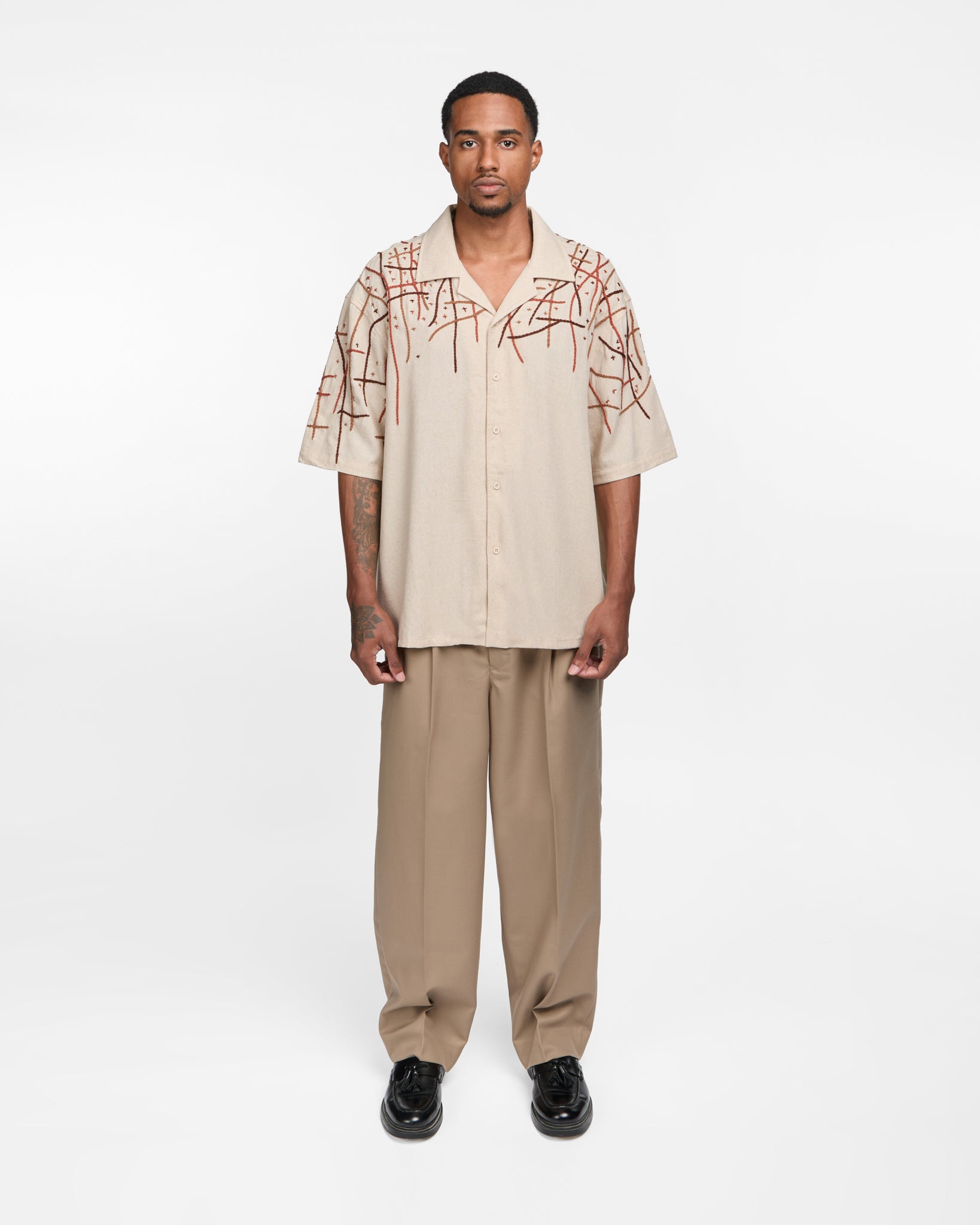 Linen Shirt Rooted Embroidery