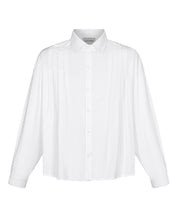 Pleated Long Sleeve Shirt (White)