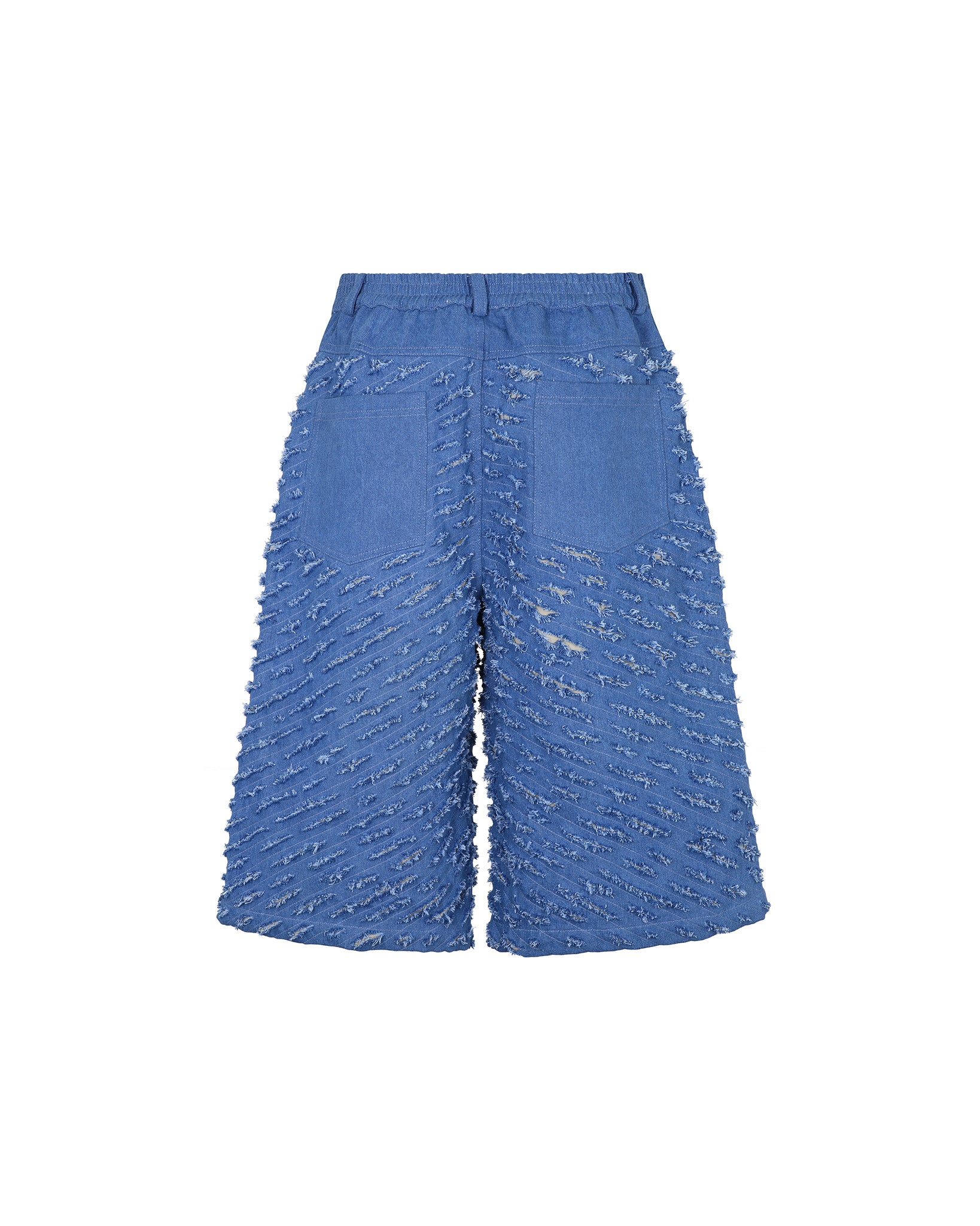 Cut Through Denim Shorts