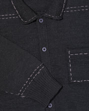 Embroidered Knit Shirt (Black)