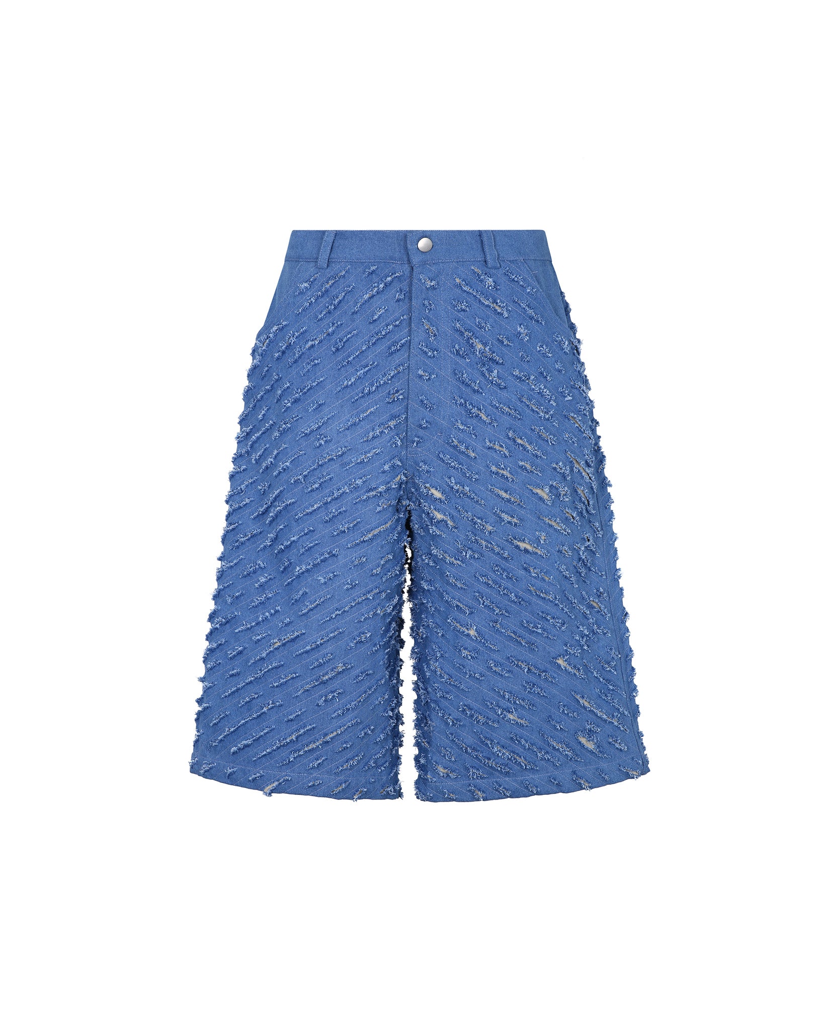Cut Through Denim Shorts