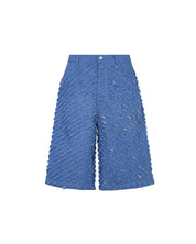 Cut Through Denim Shorts