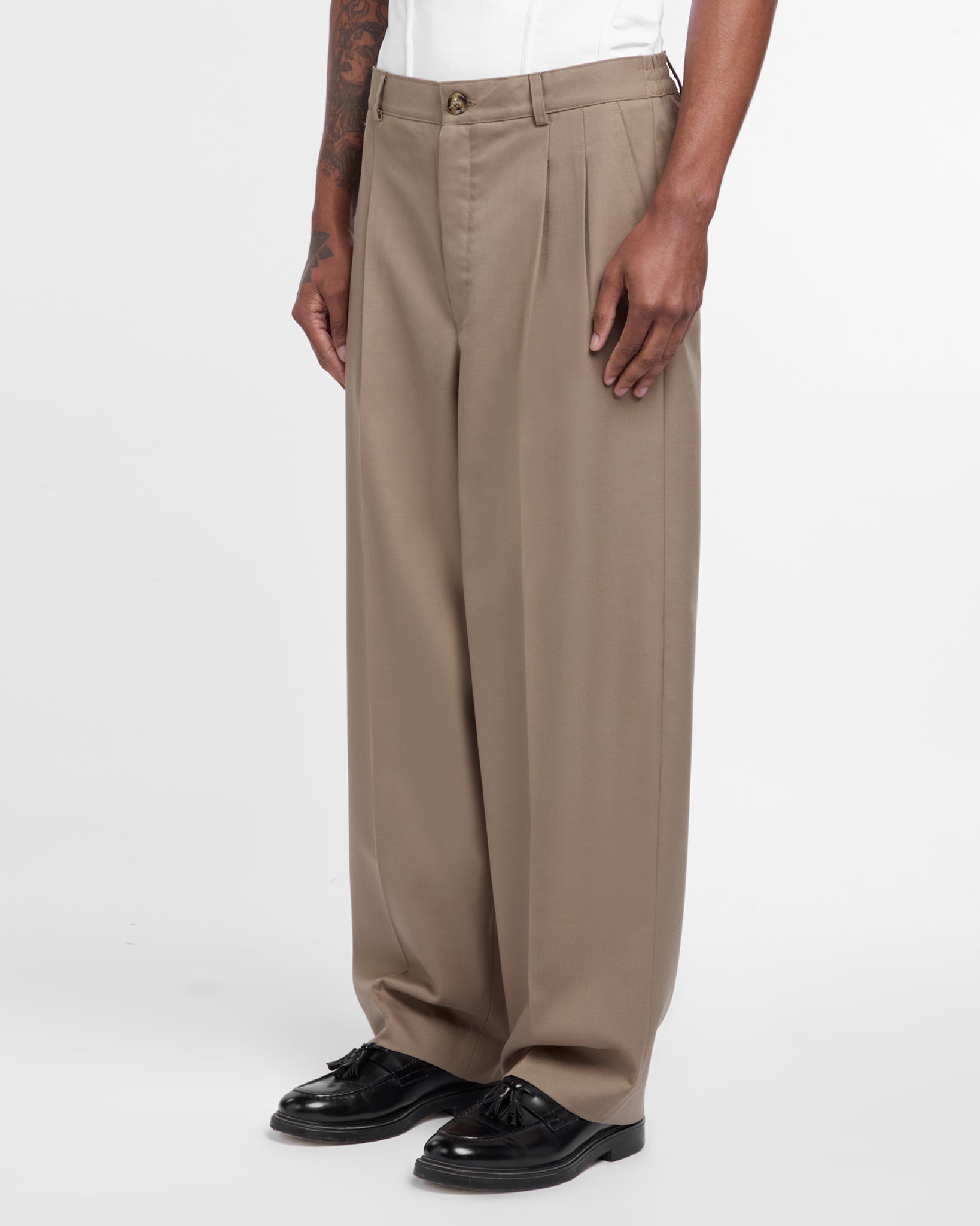 Tailored Trousers (Beige)