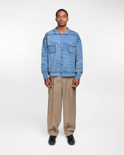 Embroidered Knit Shirt (Light Blue)