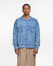 Embroidered Knit Shirt (Light Blue)