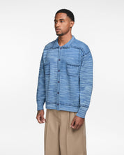 Embroidered Knit Shirt (Light Blue)