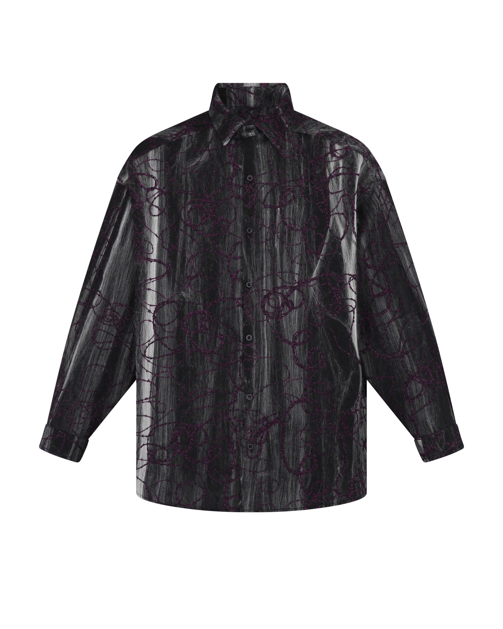 Marbled Cloth Long Sleeve Shirt (Purple / Grey)