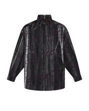 Marbled Cloth Long Sleeve Shirt (Purple / Grey)