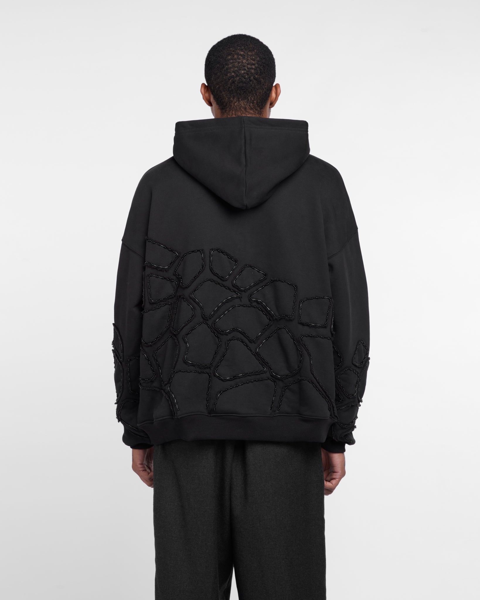 Hand-Beaded Mosaic Hoodie