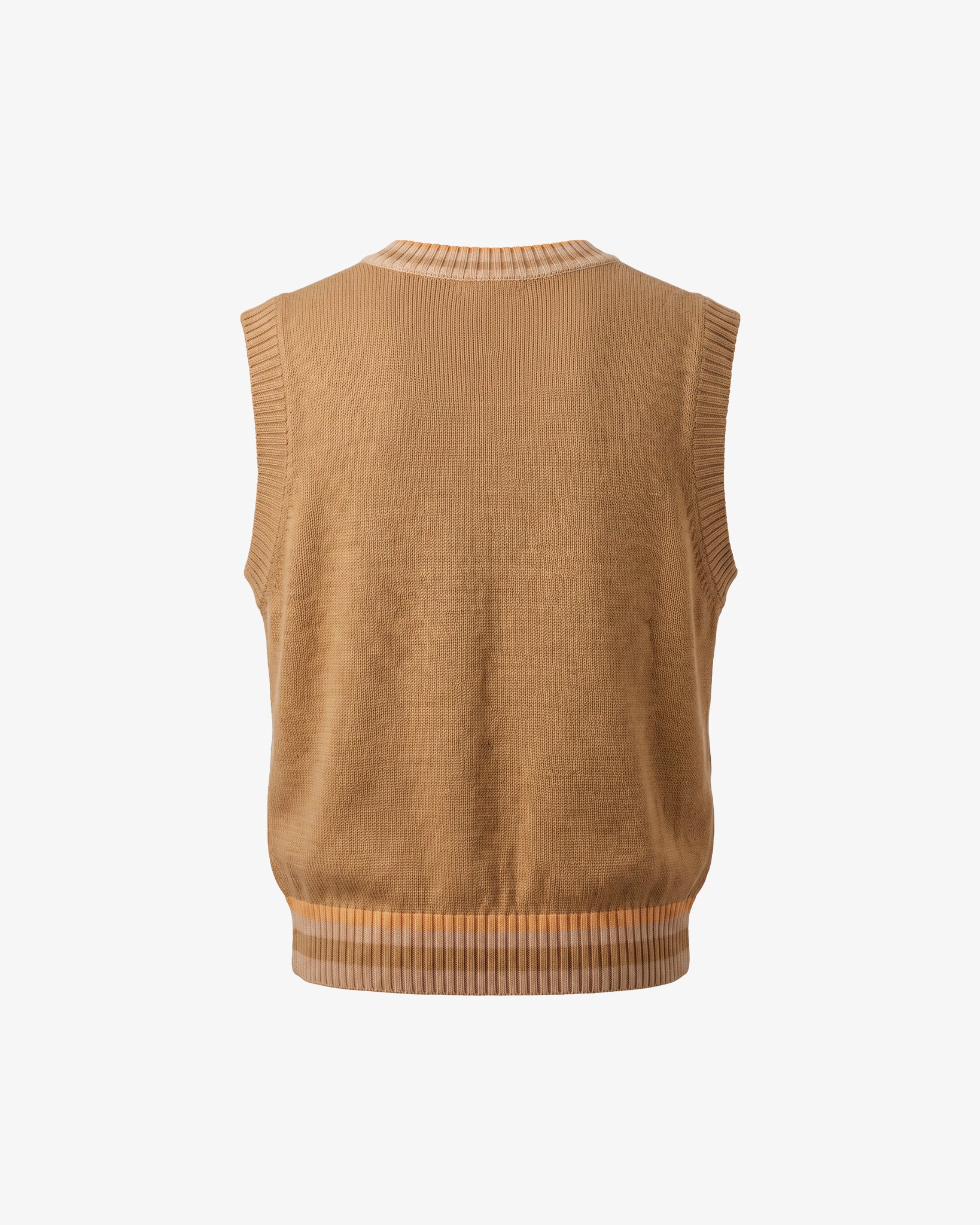 Knitted Sweater Vest (Lucuma / Camel)