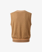 Knitted Sweater Vest (Lucuma / Camel)