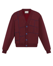 Paneled Cardigan (Burgundy)