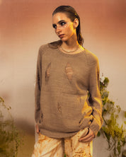 Distressed Knitted Sweatshirt
