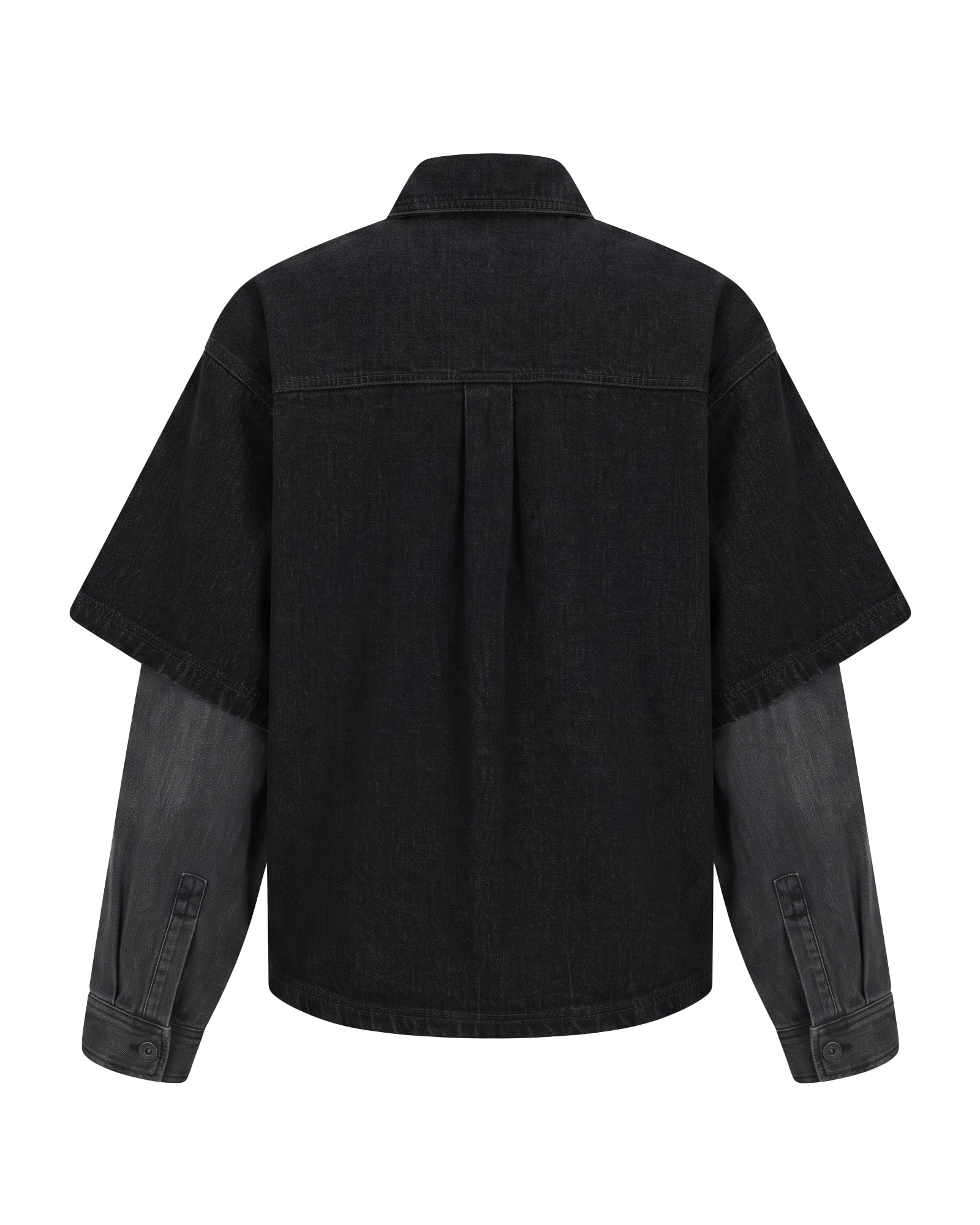 Double Sleeve Denim Shirt (Black)