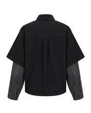 Double Sleeve Denim Shirt (Black)