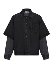 Double Sleeve Denim Shirt (Black)