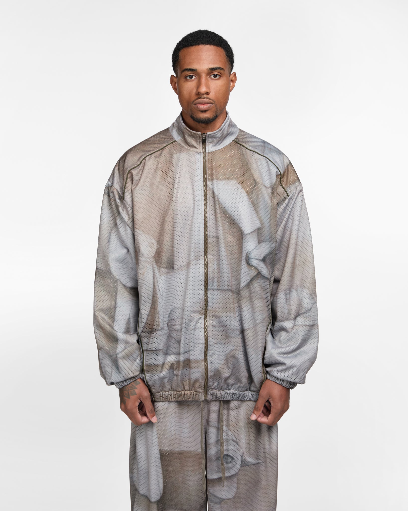 Printed Mesh Tracksuit Jacket