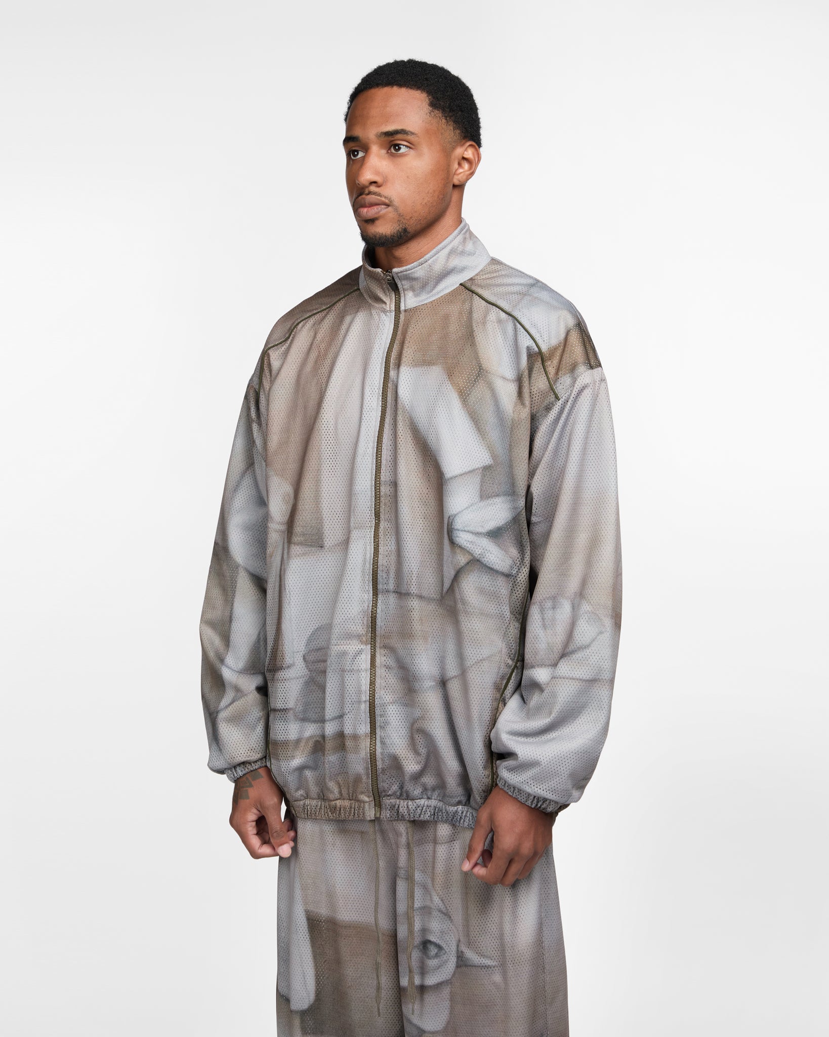 Printed Mesh Tracksuit Jacket