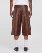 Vegan Leather Baggy Shorts