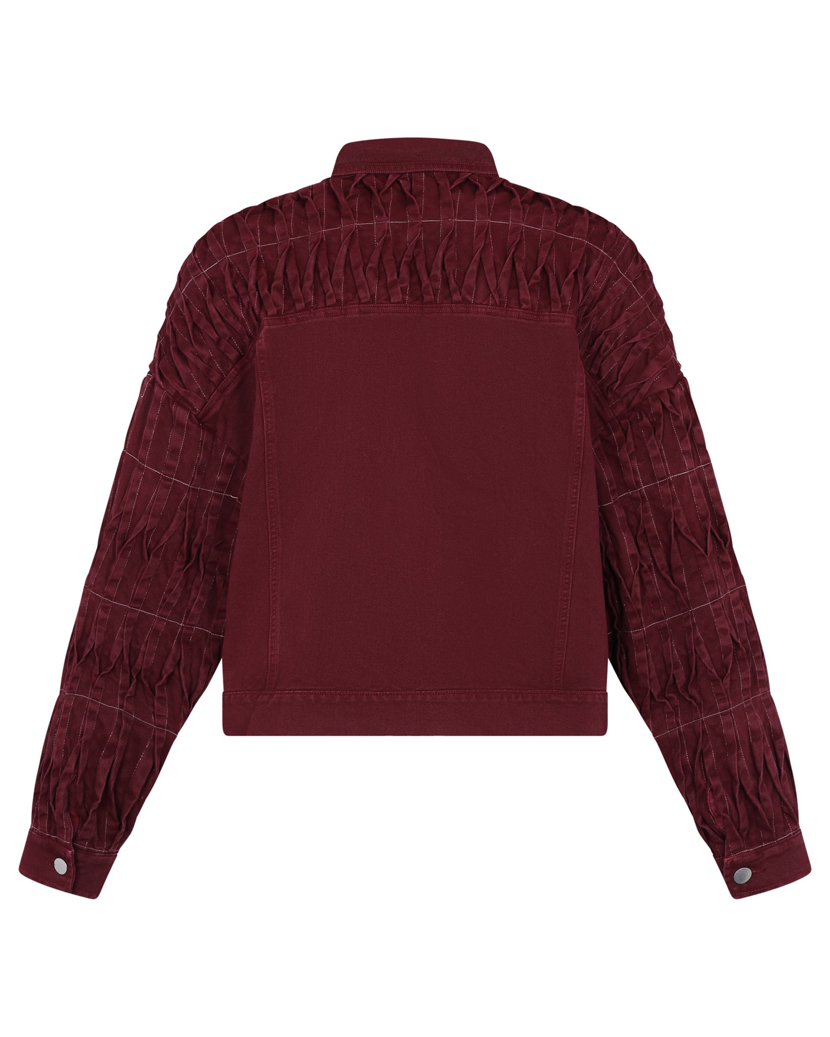 Pintuck Denim Jacket (Burgundy)