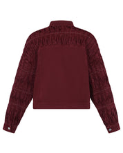 Pintuck Denim Jacket (Burgundy)