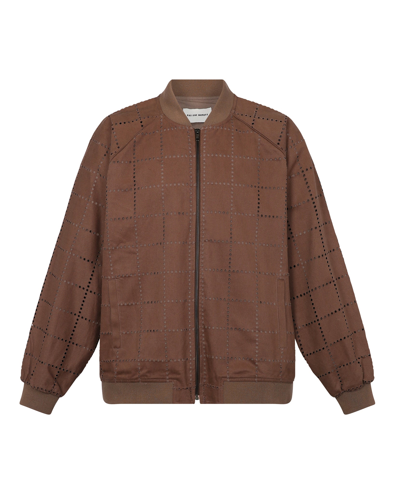 Laser-Cut Dots Bomber Jacket