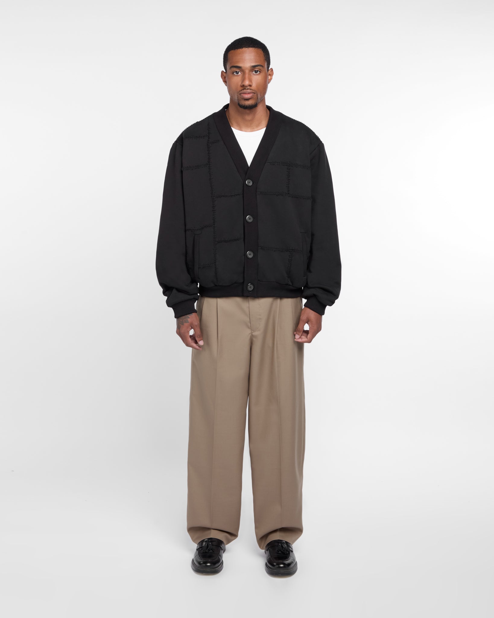 Paneled Cardigan (Black)