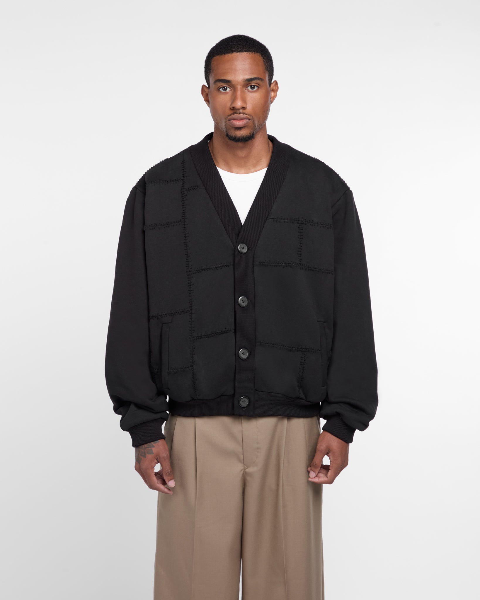 Paneled Cardigan (Black)