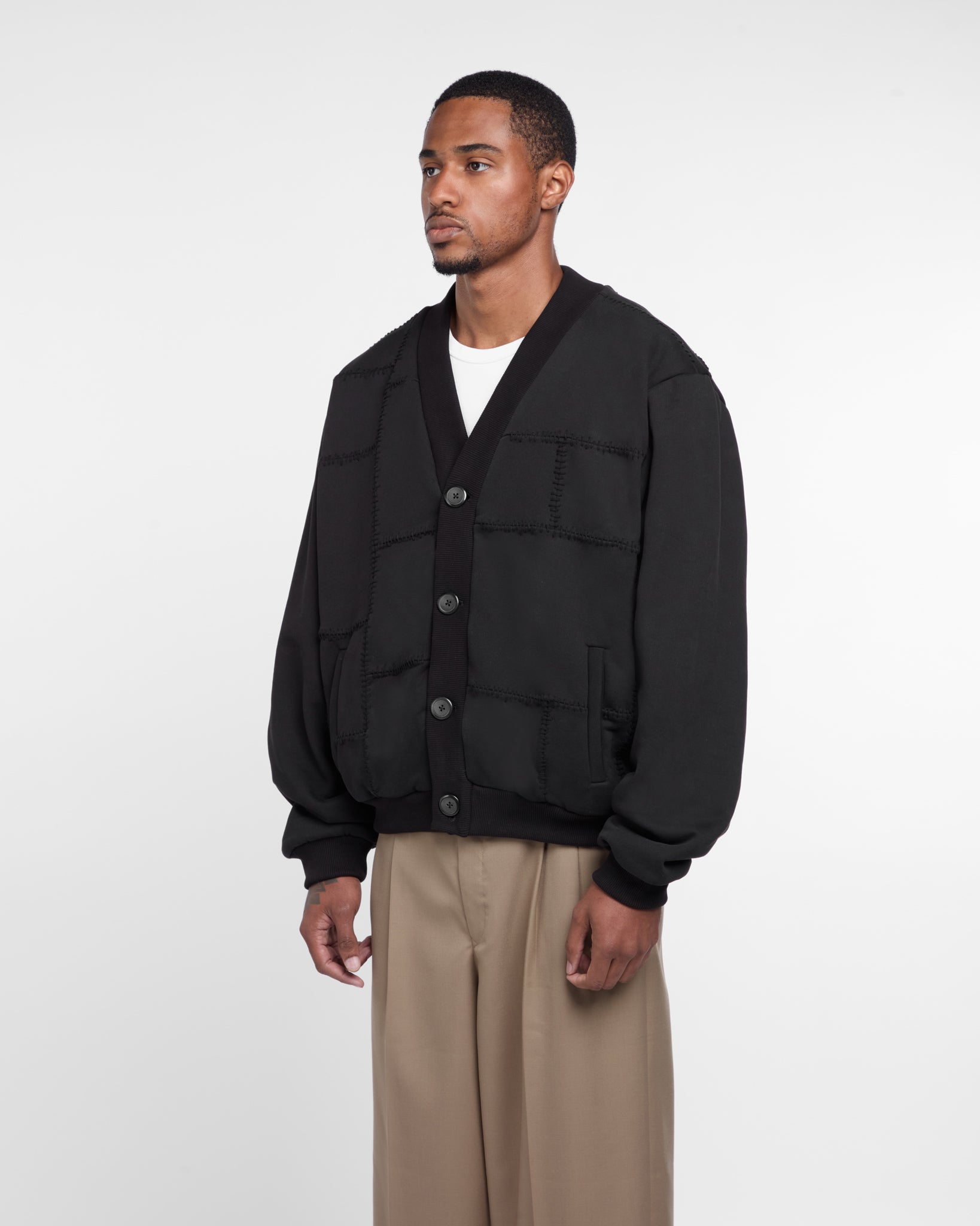 Paneled Cardigan (Black)