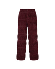 Pintuck Denim Trousers (Burgundy)