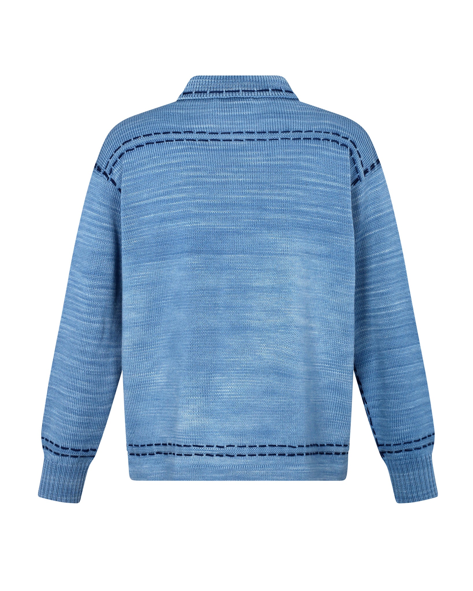 Embroidered Knit Shirt (Light Blue)