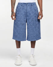 Cut Through Denim Shorts