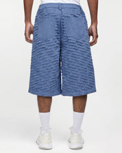 Cut Through Denim Shorts