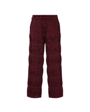 Pintuck Denim Trousers (Burgundy)