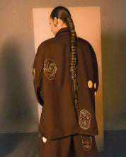 Johnson Tsang Hand-Embroidered Wool Blazer (Brown)