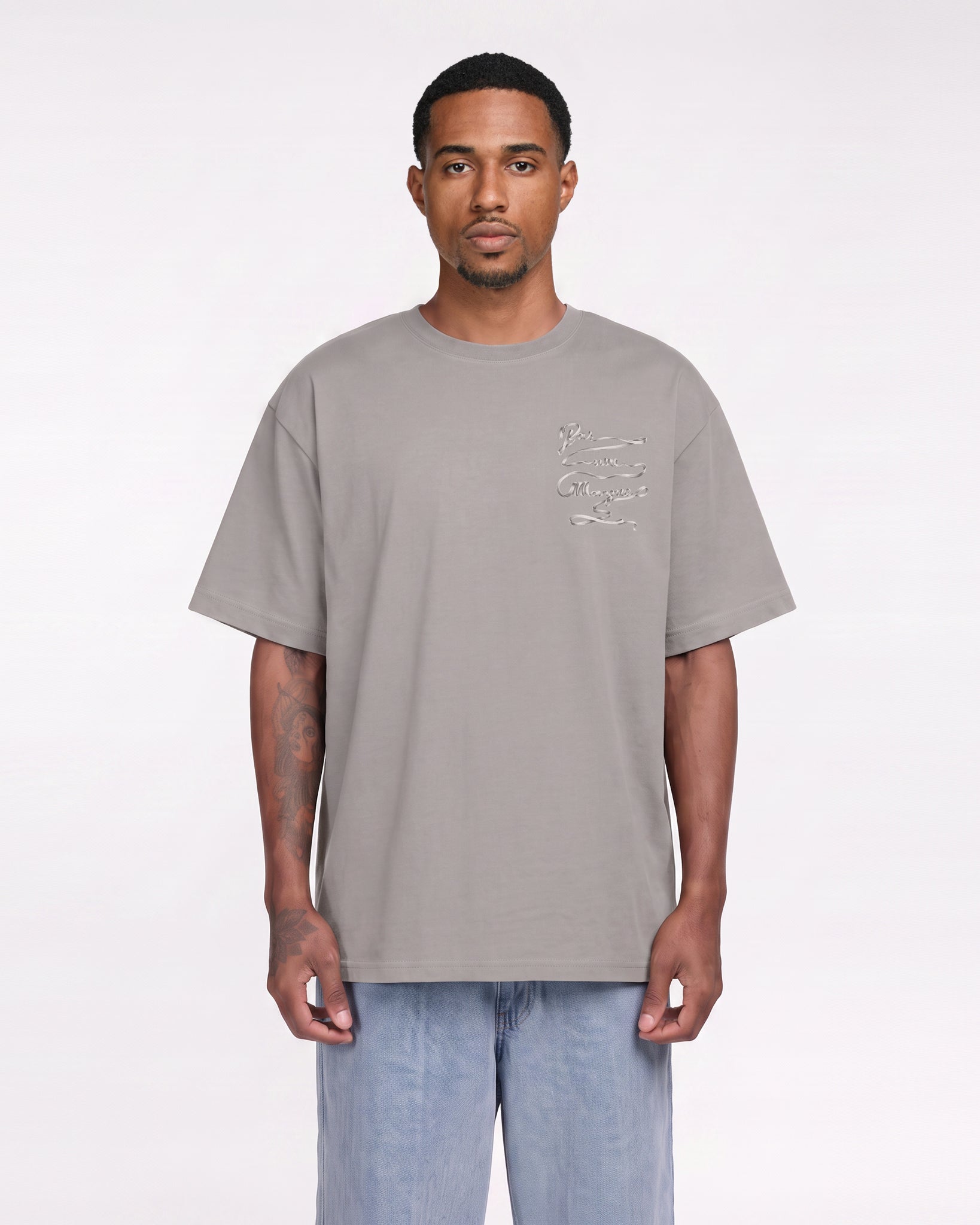 Ribbon Tee Shirt (Grey)