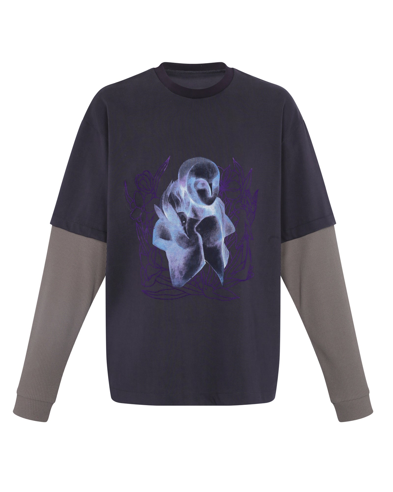 Double Sleeve Tee Shirt L/S (Blue/Grey)