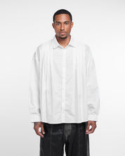 Pleated Long Sleeve Shirt (White)