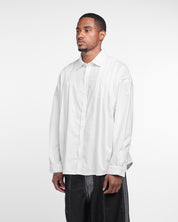 Pleated Long Sleeve Shirt (White)