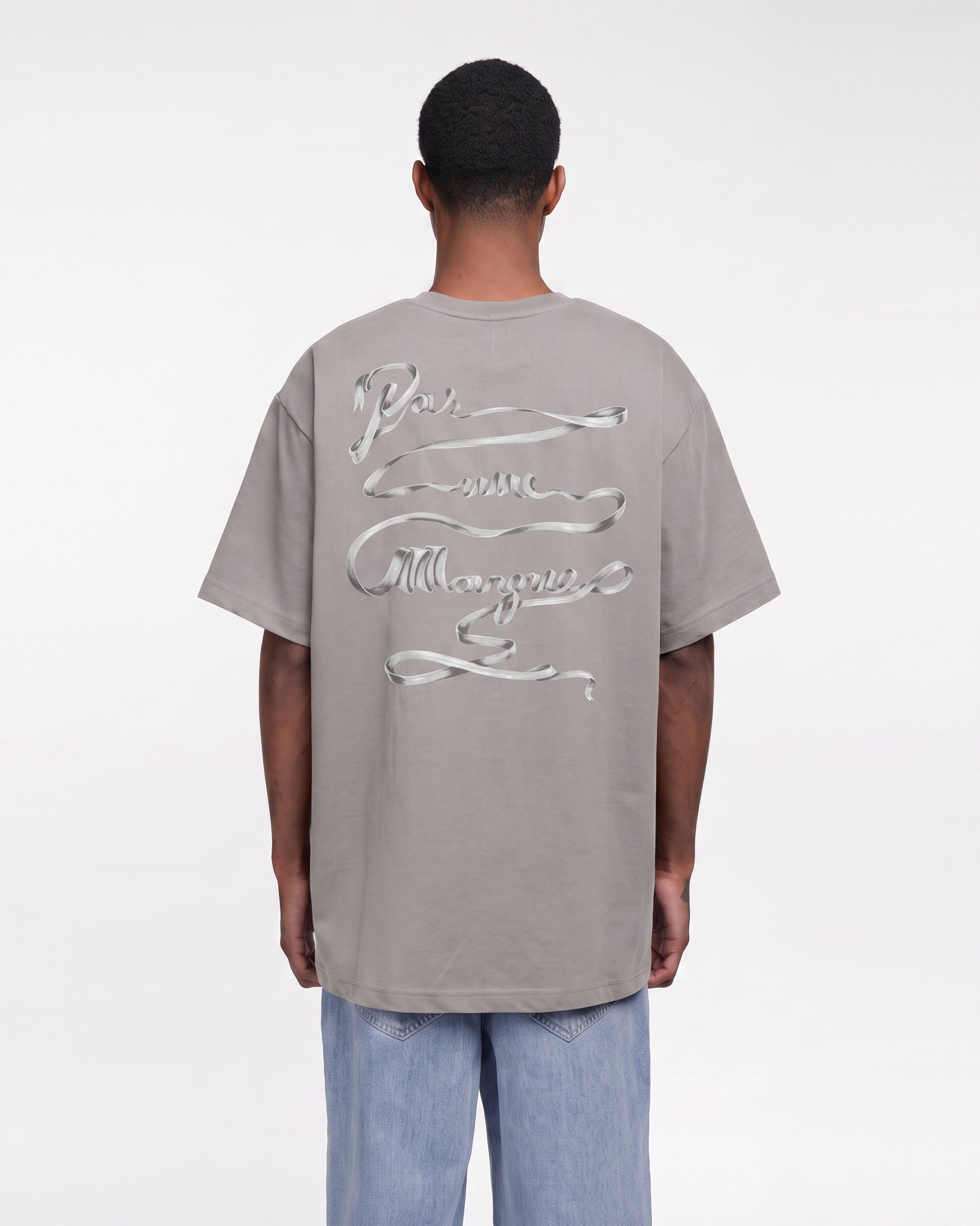 Ribbon Tee Shirt (Grey)