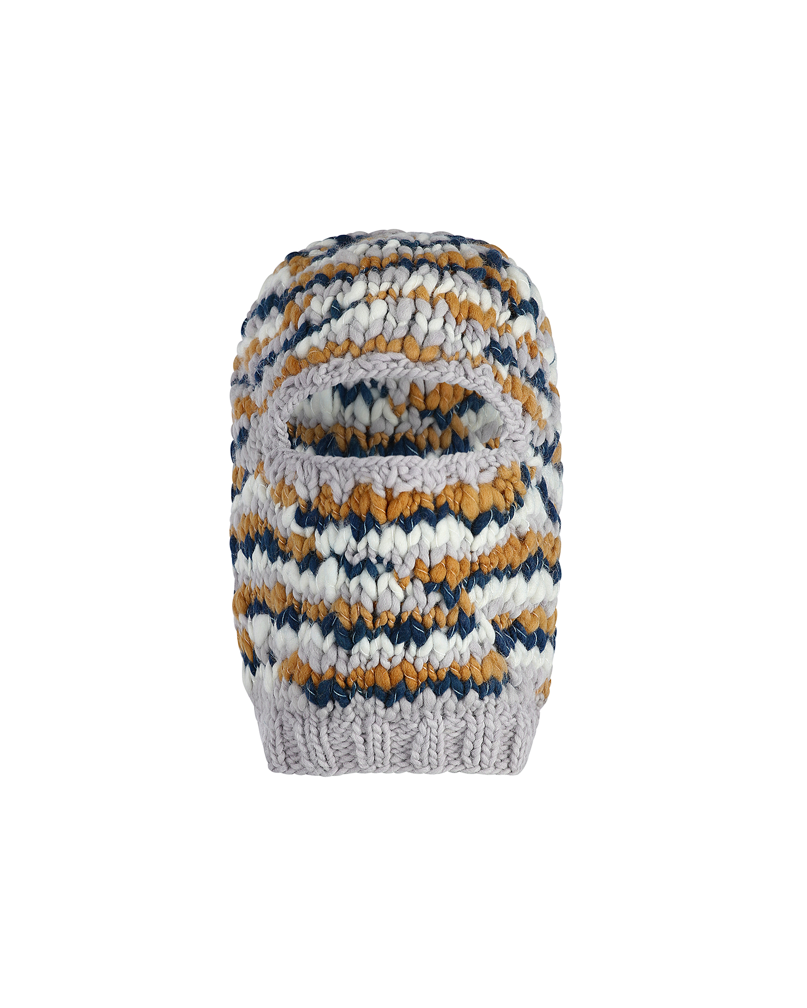 Knitted Puff Balaclava (Cream/Smoke)