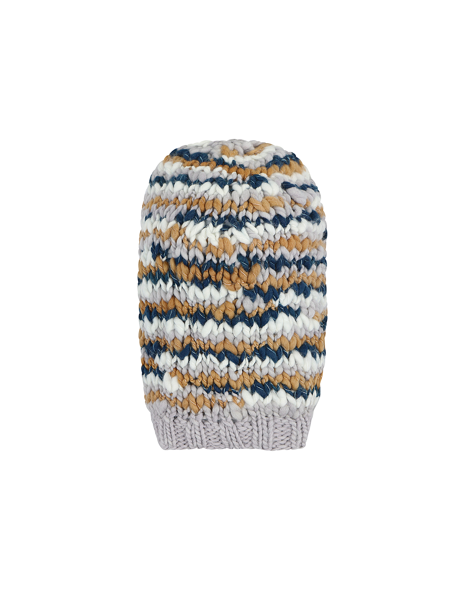 Knitted Puff Balaclava (Cream/Smoke)